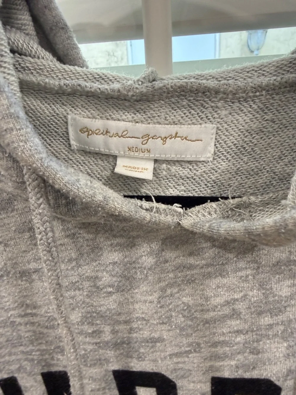 Spiritual Gangster Gray 'Warrior' Cropped Hoodie - Picture 2 of 4